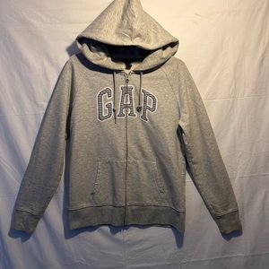 Gap Women’s Gray Zip Hoodie Size Lg, worn once, Excellent Condition. MAKE OFFER!